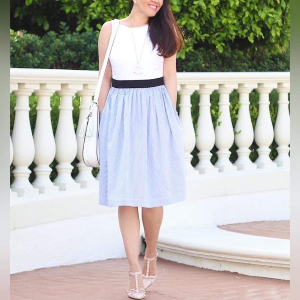 Kate Spade Broome Street Pinstripe Tank Dress Advent Blue Size 4